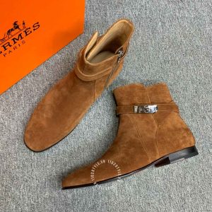 Boot Hermes nam da lộn màu nâu phiên bản rep 1:1 chính hãng - Ảnh 3