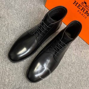 Boot Hermes nam màu đen phiên bản buộc dây rep 1:1 chính hãng - Hình ảnh 2