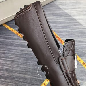 Giày Hermes nam màu nâu họa tiết nổi bật Super Fake - Hình ảnh 7