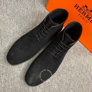 Boot Hermes nam da lộn màu đen phiên bản replica 1:1 chính hãng - Ảnh 3