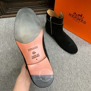 Boot Hermes nam da lộn màu đen quai ngang phiên bản replica 1:1 - Hình ảnh 8