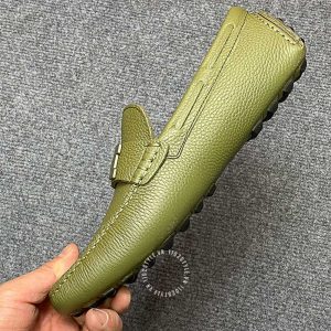 Giày lười Hermes like auth nam da sần màu xanh hàng hiệu - Ảnh 5