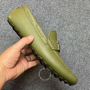 Giày lười Hermes like auth nam da sần màu xanh hàng hiệu - Ảnh 4