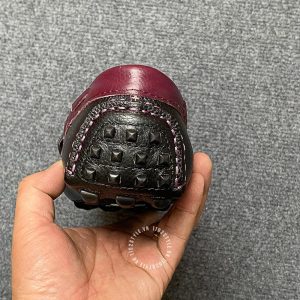 Giày lười nam Hermes like auth màu đen phối đỏ đô logo H - Ảnh 7