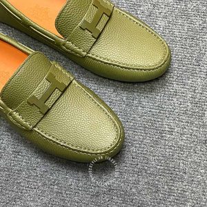 Giày lười Hermes like auth nam da sần màu xanh hàng hiệu - Ảnh 6