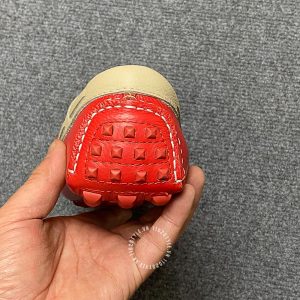 Giày lười Hermes like auth nam da xịn màu đỏ phối be - Ảnh 8