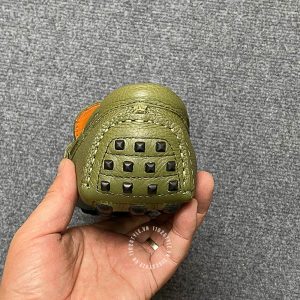 Giày lười Hermes like auth nam da sần màu xanh hàng hiệu - Ảnh 8