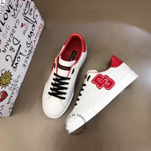 Giày sneaker Dolce & Gabbana màu trắng phối đỏ hàng hiệu - Ảnh 2