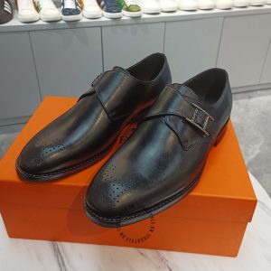 Giày lười Hermes nam màu đen phiên bản siêu cấp xách tay - Hình ảnh 4