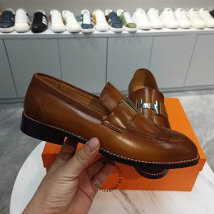 Giày Loafer Hermes nam da trơn hàng hiệu xách tay - Hình ảnh 6