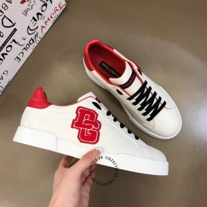 Giày sneaker Dolce & Gabbana màu trắng phối đỏ hàng hiệu - Ảnh 3