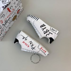 Giày D&G trắng hoạ tiết phối màu gót đen hàng hiệu - Ảnh 2