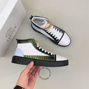 Sneaker Boot Versace màu trắng logo vàng hàng hiệu cao cấp - Ảnh 3