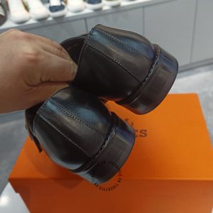 Giày lười Hermes nam màu đen phiên bản siêu cấp xách tay - Hình ảnh 9
