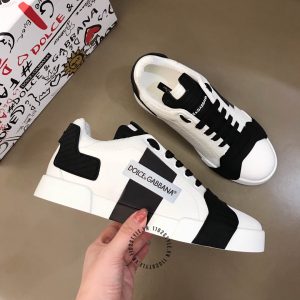 Sneaker nam Dolce & Gabbana màu trắng phối đen hàng hiệu - Ảnh 2