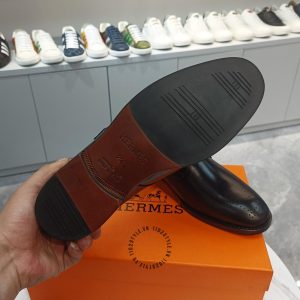 Giày lười Hermes nam màu đen phiên bản siêu cấp xách tay - Hình ảnh 10