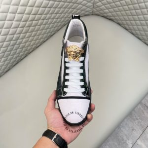 Sneaker Boot Versace màu trắng logo vàng hàng hiệu cao cấp - Ảnh 4