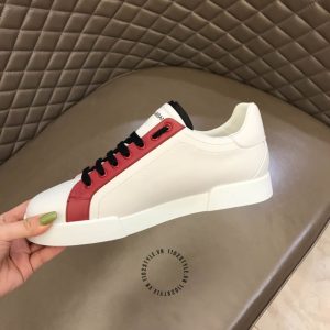 Sneaker D&G trắng phối đỏ đô dây buộc đen hàng hiệu - Ảnh 6