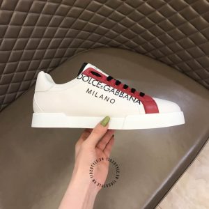 Sneaker D&G trắng phối đỏ đô dây buộc đen hàng hiệu - Ảnh 7