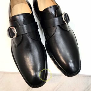 Giày lười Hermes nam màu đen quai ngang cao cấp - Ảnh 4