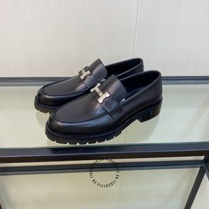 Giày Loafer Hermes nam da trơn logo chữ H phiên bản cao cấp - Hình ảnh 3