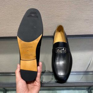 Giày Loafer Hermes nam màu đen logo cao cấp giá ưu đãi - Hình ảnh 7