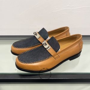 Giày Loafer Hermes nam da bò cải denim sang trọng giá ưu đãi - Ảnh 3