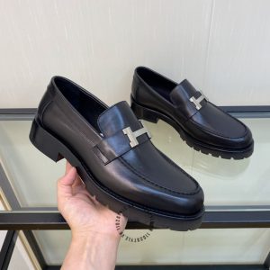 Giày Loafer Hermes nam da trơn logo chữ H phiên bản cao cấp - Hình ảnh 4