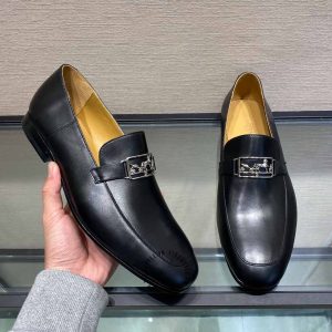 Giày Loafer Hermes nam màu đen logo cao cấp giá ưu đãi - Hình ảnh 2