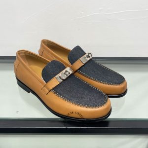 Giày Loafer Hermes nam da bò cải denim sang trọng giá ưu đãi - Ảnh 2