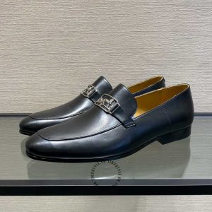 Giày Loafer Hermes nam màu đen logo cao cấp giá ưu đãi - Hình ảnh 3