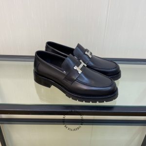 Giày Loafer Hermes nam da trơn logo chữ H phiên bản cao cấp - Hình ảnh 2