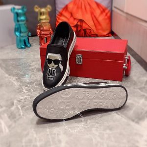 Giày slipon nam Dolce & Gabbana màu đen họa tiết nổi bật - Ảnh 4