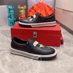 Giày slipon nam Dolce & Gabbana màu đen họa tiết nổi bật - Ảnh 3