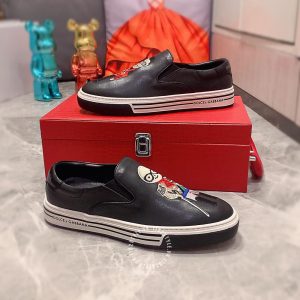 Giày slipon Dolce & Gabbana màu đen họa tiết thêu cao cấp - Ảnh 3