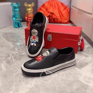 Giày slipon Dolce & Gabbana màu đen họa tiết thêu cao cấp - Ảnh 2