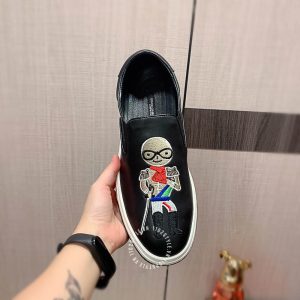 Giày slipon Dolce & Gabbana màu đen họa tiết thêu cao cấp - Ảnh 6