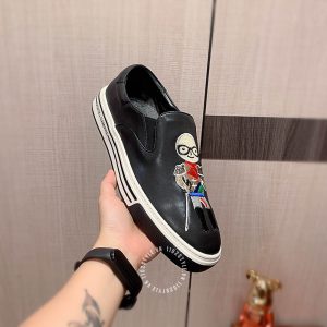 Giày slipon Dolce & Gabbana màu đen họa tiết thêu cao cấp - Ảnh 7