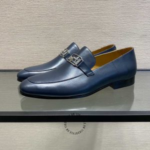 Giày Loafer Hermes nam màu xanh than hàng hiệu giá ưu đãi - Hình ảnh 3