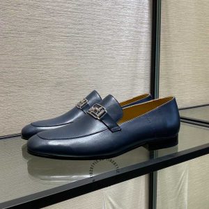 Giày Loafer Hermes nam màu xanh than hàng hiệu giá ưu đãi - Hình ảnh 5