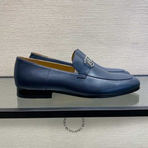Giày Loafer Hermes nam màu xanh than hàng hiệu giá ưu đãi - Hình ảnh 4