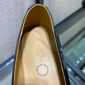 Giày Loafer Hermes nam màu đen da bóng hàng hiệu giá ưu đãi - Hình ảnh 6