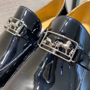 Giày Loafer Hermes nam màu đen da bóng hàng hiệu giá ưu đãi - Hình ảnh 5
