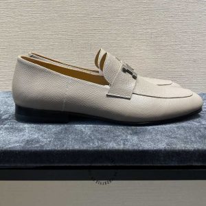 Giày Loafer Hermes nam màu ghi da sần phiên bản cao cấp nhất - Hình ảnh 4