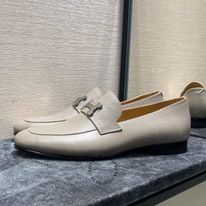 Giày Loafer Hermes nam màu ghi da sần phiên bản cao cấp nhất - Hình ảnh 3
