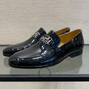 Giày Loafer Hermes nam màu đen da bóng hàng hiệu giá ưu đãi - Hình ảnh 3