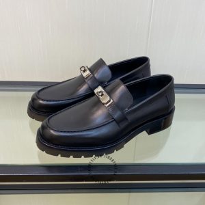 Giày Loafer Hermes nam da trơn phiên xách tay cao cấp - Hình ảnh 3