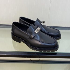 Giày Loafer Hermes nam da trơn phiên xách tay cao cấp - Hình ảnh 2