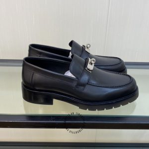 Giày Loafer Hermes nam da trơn phiên xách tay cao cấp - Hình ảnh 5