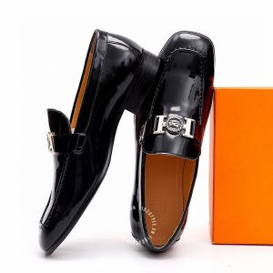 Giày Loafer Hermes nam da bóng logo kim loại hàng hiệu - Ảnh 6